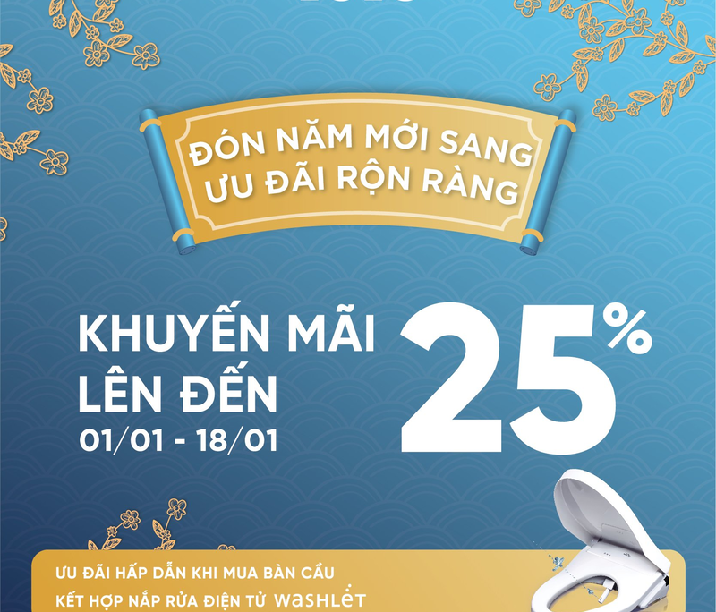 TƯNG BỪNG XUÂN SANG RỘN RÀNG KHUYẾN MÃI | ƯU ĐÃI MUA SẮM LÊN ĐẾN 25% CÙNG TOTO VIỆT NAM