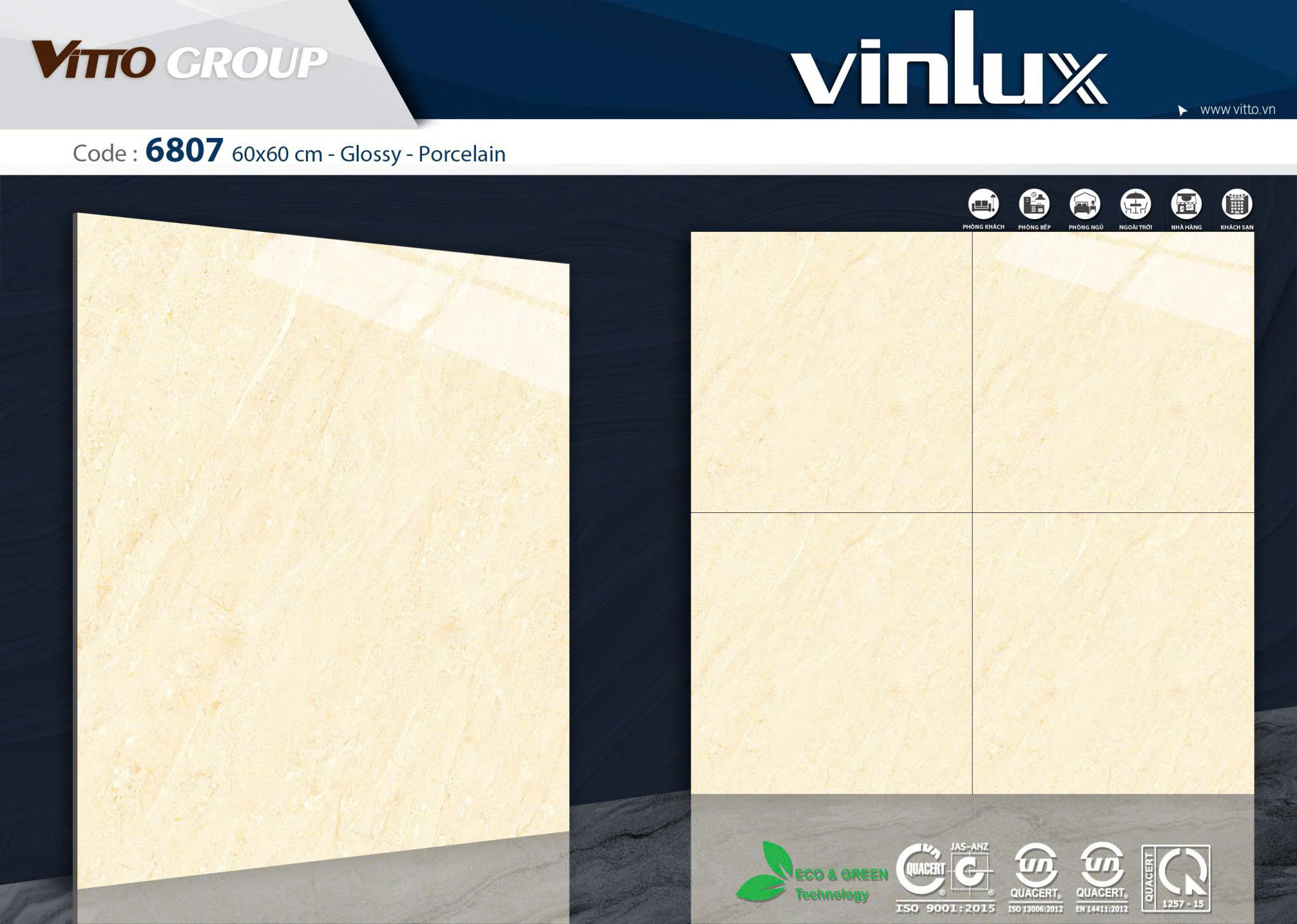 Gạch ốp lát 60x60 Vitto 6807